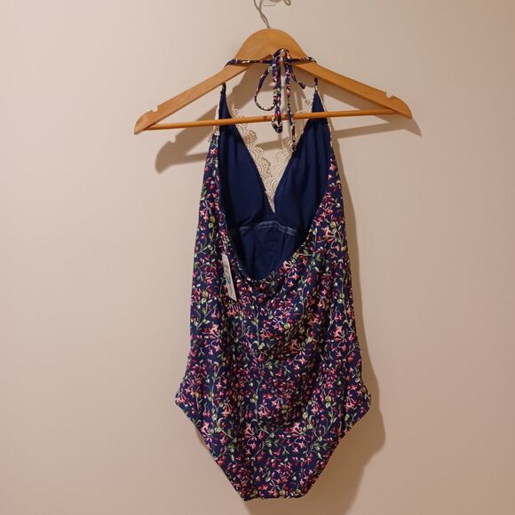 NWT Sea Angel Maternity One Piece Swimsuit Cherry Blossom Floral Print Stretch M - Picture 8 of 11